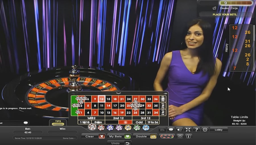 Игра с живым дилером Playtech Prestige Roulette, скриншот